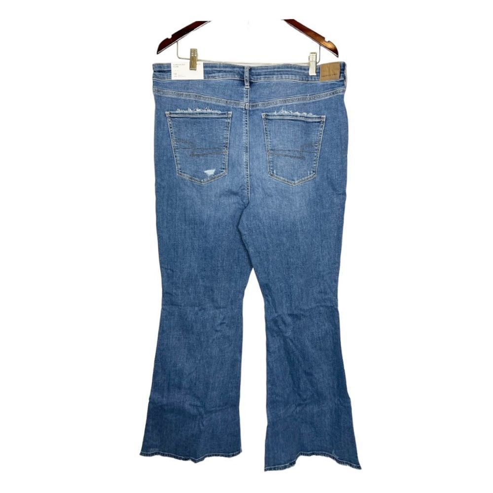 AEO Super High Rise Rip Flare Jean 18 NWT - Picture 2 of 5